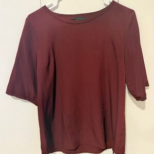 Ann Taylor Rich Burgundy Short Sleeve Top